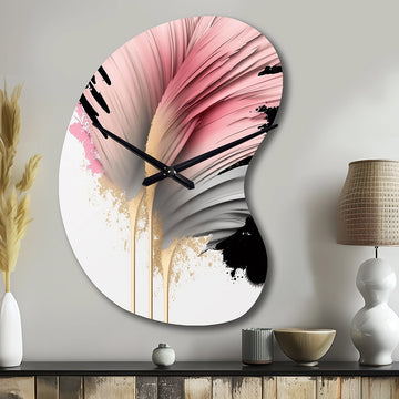 Pink Gerbera Hyperrealistic Flowers IV - Asymmetric Metal Wall Clock